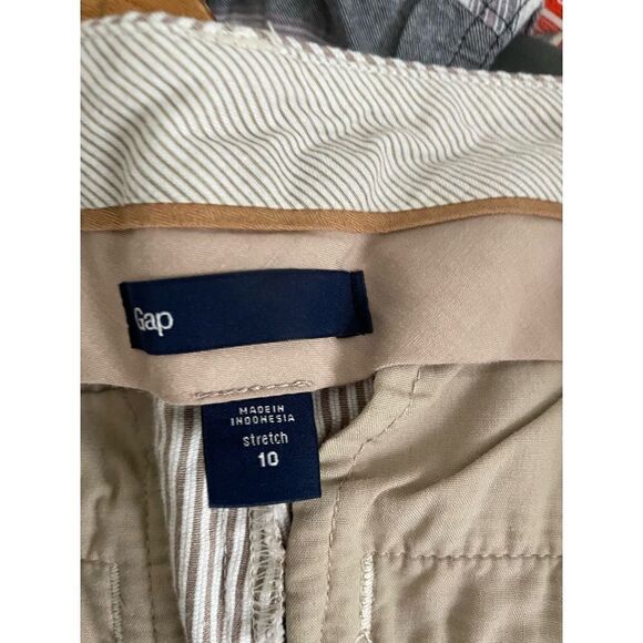 Gap cream and tan pin striped crop pants 10 - Picture 4 of 4